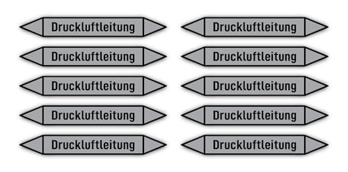 Aufkleber: 100x15 mm, 10 Stück - Gruppe 3 - Luft - Rohrleitungskennzeichnung - nach DIN 2403 - Sprache: deutsch - Druckluftleitung Aufkleber: 100x15 mm, 10 Stück - Gruppe 3 - Luft - Rohrleitungskennzeichnung - nach DIN 2403 - Sprache: deutsch - Druckluftleitung von Havati