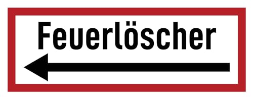 Aufkleber: 105x297 mm, 1 Stück - Feuerlöscher - Hinweisschild auf Brandschutzeinrichtung und Einsatzhinweise - DIN 4066 - D2 mit Richtungspfeil links Aufkleber: 105x297 mm, 1 Stück - Feuerlöscher - Hinweisschild auf Brandschutzeinrichtung und Einsatzhinweise - DIN 4066 - D2 mit Richtungspfeil links von Havati