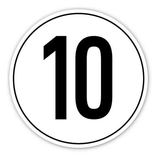 Aufkleber: ⌀ 200 mm, 1 Stück - StVO - Geschwindigkeit - 10 km/h - km/h - z.B. für Baumaschinen und Anhänger Aufkleber: ⌀ 200 mm, 1 Stück - StVO - Geschwindigkeit - 10 km/h - km/h - z.B. für Baumaschinen und Anhänger von Havati