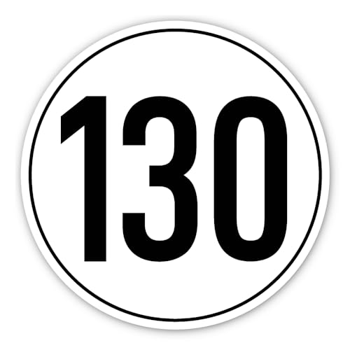 Aufkleber: ⌀ 200 mm, 1 Stück - StVO - Geschwindigkeit - 130 km/h - km/h - z.B. für Baumaschinen und Anhänger Aufkleber: ⌀ 200 mm, 1 Stück - StVO - Geschwindigkeit - 130 km/h - km/h - z.B. für Baumaschinen und Anhänger von Havati