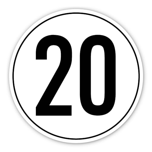 Aufkleber: ⌀ 200 mm, 1 Stück - StVO - Geschwindigkeit - 20 km/h - km/h - z.B. für Baumaschinen und Anhänger Aufkleber: ⌀ 200 mm, 1 Stück - StVO - Geschwindigkeit - 20 km/h - km/h - z.B. für Baumaschinen und Anhänger von Havati