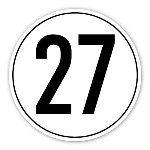 Aufkleber: ⌀ 200 mm, 1 Stück - StVO - Geschwindigkeit - 27 km/h - km/h - z.B. für Baumaschinen und Anhänger Aufkleber: ⌀ 200 mm, 1 Stück - StVO - Geschwindigkeit - 27 km/h - km/h - z.B. für Baumaschinen und Anhänger von Havati