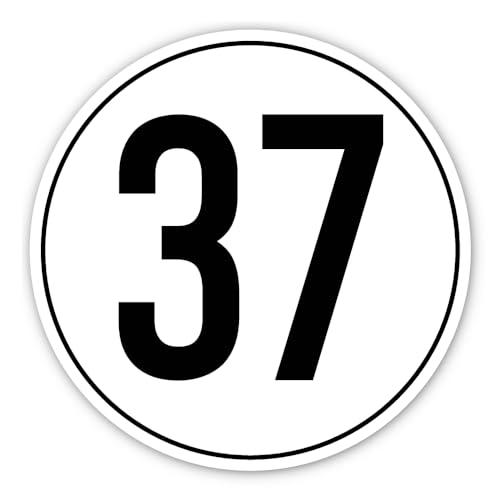 Aufkleber: ⌀ 200 mm, 1 Stück - StVO - Geschwindigkeit - 37 km/h - km/h - z.B. für Baumaschinen und Anhänger Aufkleber: ⌀ 200 mm, 1 Stück - StVO - Geschwindigkeit - 37 km/h - km/h - z.B. für Baumaschinen und Anhänger von Havati