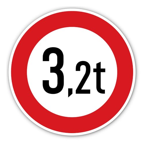 Aufkleber: ⌀ 200 mm, 1 Stück - Zulässiges Maximalgewicht - 3,2 t - Tonnen - StVO Zeichen Z-262 Aufkleber: ⌀ 200 mm, 1 Stück - Zulässiges Maximalgewicht - 3,2 t - Tonnen - StVO Zeichen Z-262 von Havati