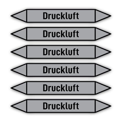 Aufkleber: 200x30 mm, 6 Stück - Gruppe 3 - Luft - Rohrleitungskennzeichnung - nach DIN 2403 - Sprache: deutsch - Druckluft Aufkleber: 200x30 mm, 6 Stück - Gruppe 3 - Luft - Rohrleitungskennzeichnung - nach DIN 2403 - Sprache: deutsch - Druckluft von Havati