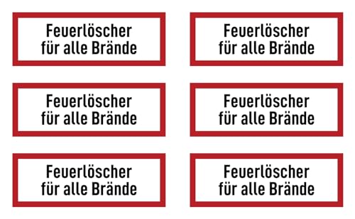 Aufkleber: 37x105 mm, 6 Stück - Feuerlöscher für alle Brände - Brandschutzzeichen - Hinweisschild auf Brandschutzeinrichtung und Einsatzhinweise - DIN 4066 - D1 Aufkleber: 37x105 mm, 6 Stück - Feuerlöscher für alle Brände - Brandschutzzeichen - Hinweisschild auf Brandschutzeinrichtung und Einsatzhinweise - DIN 4066 - D1 von Havati