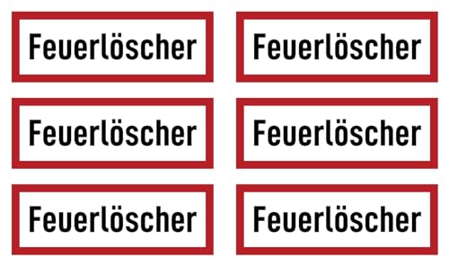 Aufkleber: 52x148 mm, 6 Stück - Feuerlöscher - Brandschutzzeichen - Hinweisschild auf Brandschutzeinrichtung und Einsatzhinweise - DIN 4066 - D1 Aufkleber: 52x148 mm, 6 Stück - Feuerlöscher - Brandschutzzeichen - Hinweisschild auf Brandschutzeinrichtung und Einsatzhinweise - DIN 4066 - D1 von Havati