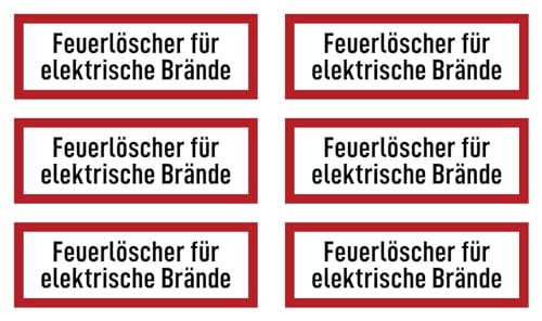 Aufkleber: 52x148 mm, 6 Stück - Feuerlöscher für elektrische Brände - Brandschutzzeichen - Hinweisschild auf Brandschutzeinrichtung und Einsatzhinweise - DIN 4066 - D1 Aufkleber: 52x148 mm, 6 Stück - Feuerlöscher für elektrische Brände - Brandschutzzeichen - Hinweisschild auf Brandschutzeinrichtung und Einsatzhinweise - DIN 4066 - D1 von Havati