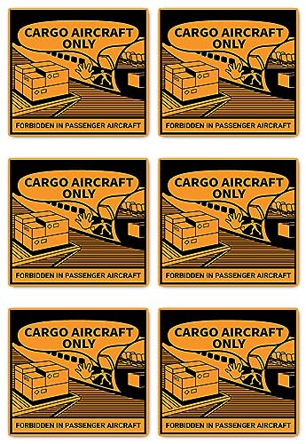 Aufkleber: 55x60 mm, 6 Stück - Kennzeichnung für Versandstücke - Transportkennzeichen - cargo aircraft only - forbidden in passenger aircraft - ICAO - ADR/GHS/DGR/UN Gefahrgut Aufkleber: 55x60 mm, 6 Stück - Kennzeichnung für Versandstücke - Transportkennzeichen - cargo aircraft only - forbidden in passenger aircraft - ICAO - ADR/GHS/DGR/UN Gefahrgut von Havati