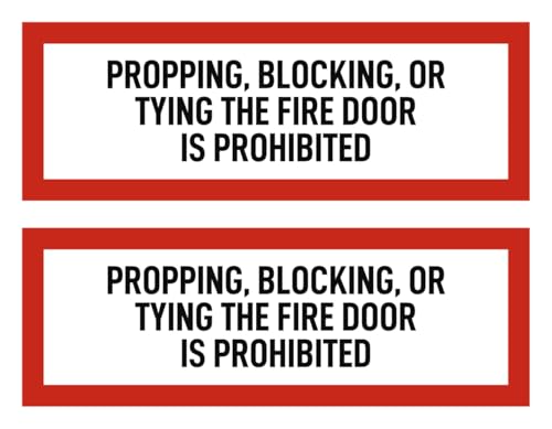 Aufkleber: 74x210 mm, 2 Stück - PROPPING, BLOCKING, OR TYING THE FIRE DOOR IS PROHIBITED - Brandschutz und Einsatzhinweise - DIN 4066 - D1 - Sprache: englisch Aufkleber: 74x210 mm, 2 Stück - PROPPING, BLOCKING, OR TYING THE FIRE DOOR IS PROHIBITED - Brandschutz und Einsatzhinweise - DIN 4066 - D1 - Sprache: englisch von Havati