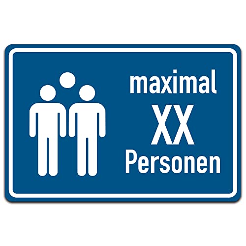 Aufkleber: maximal XX Personen (Anzahl frei wählbar), 30 cm x 20 cm groß von Havati