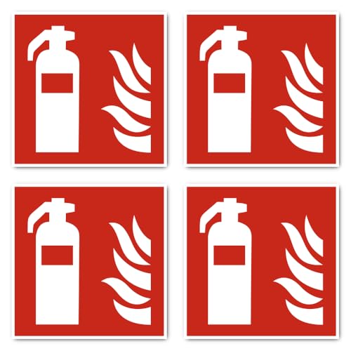 Feuerlöscher Brandschutzzeichen: F001 - DIN EN ISO 7010 / ASR A1.3 - Aufkleber: 15 cm, 4 Stück Feuerlöscher Brandschutzzeichen: F001 - DIN EN ISO 7010 / ASR A1.3 - Aufkleber: 15 cm, 4 Stück von Havati