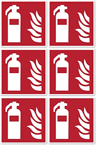 Feuerlöscher Brandschutzzeichen: F001 - DIN EN ISO 7010 / ASR A1.3 - Aufkleber: 5 cm, 6 Stück von Havati