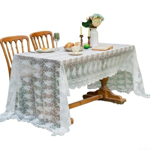 HavenDomicile 3D-Tischdecke mit Spitzenstickerei, für Hochzeitsveranstaltungsstile und Stand-Konfigurationen (100 x 130 cm) von HavenDomicile