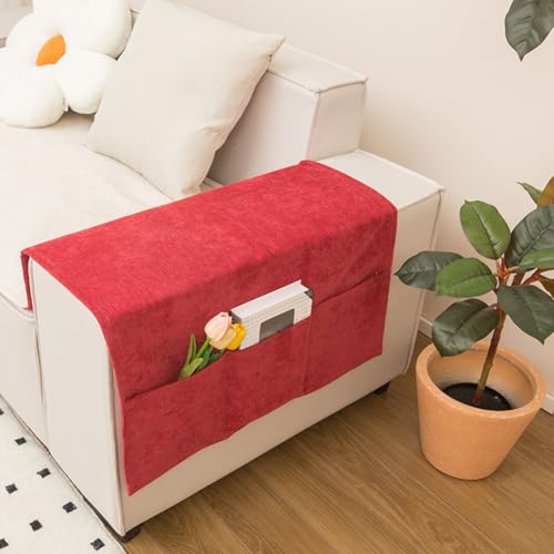 HavenDomicile Moderne Polyester-Sofa-Armlehnenbezüge für Wohn-Styling und Möbelpflege (rot) von HavenDomicile