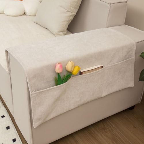 HavenDomicile Moderne Sofa-Armlehnenbezüge aus Polyester für Wohn-Styling und Möbelpflege (weiß) von HavenDomicile