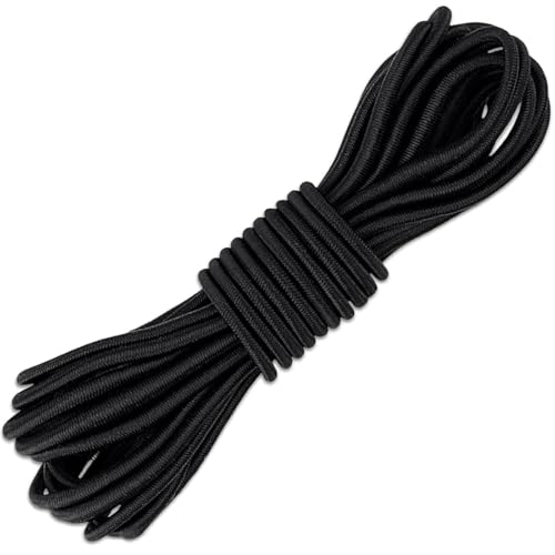 Gummikordel,10m x 4mm Gummiband Rund, Gummiseil, Schwarzes Gummiband, Gummiseil Elastisches, Dehnung Spannseil Für Plane, Anhängerplane, Sonnensegel, Zelte, Banner(Schwarz) von Haveneit
