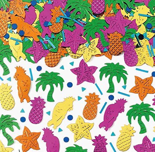 250-tlg. Metallic-Konfetti * Hawaii - Island Party * als glitzerndes Deko zum Geburtstag oder Mottoparty | Tischdeko Ananas Palmen Papagei Seesterne Karibik von Hawaii-Party: