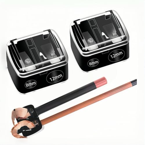 Hawfund 2 Stück Anspitzer für Make-up-Stifte, mit Doppelloch (12 mm/8 mm) für Jumbo- und Standard-Stifte für Studienbedarf, Augen, Eyeliner (Nior) von Hawfund