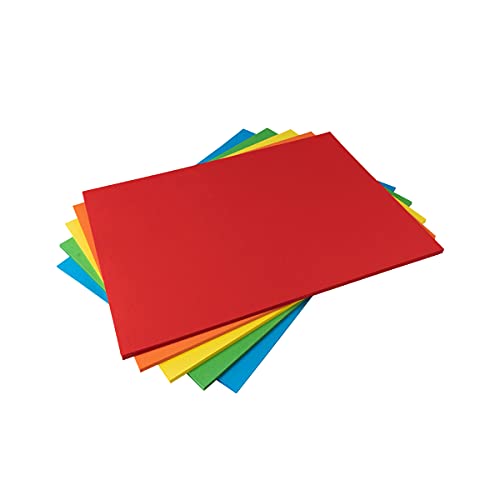 Hawksbill Card + Craft A4 160 g/m² Bright Rainbow Coloured Karton (Packung mit 250 Blatt) sortiert für Kinder Kunst- und Bastelaktivitäten von Hawksbill