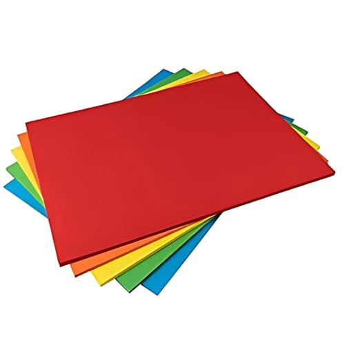 Hawksbill Papier 160 g/m² Mehrzweck-Karton in Regenbogenfarben, 250 Stück dickes, hochwertiges, helles Druckerpapier im A4-Format – Kopierpapier für Zuhause, Büro und Schreibwaren von Hawksbill