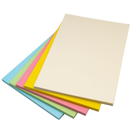 Hawksbill Papier 225 g/m² Mehrzweck-Pastell-Regenbogenfarben, 50 Stück dicke, hochwertige, farbige A3-Karte, dicke Karte für Schreibwaren, Heim- oder Bürogebrauch und Kunst oder Handwerk von Hawksbill