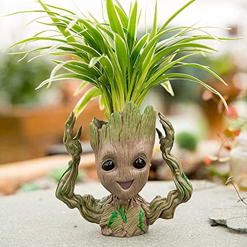 Hawofly Baby Groot blumentopf Mit Drainage Loch, Innovative Action-Figur für Pflanzen,Stifte,Desktop-Dekoration, Outdoor Indoor Ornament Büro Party Weihnachten (Sieg) von Hawofly
