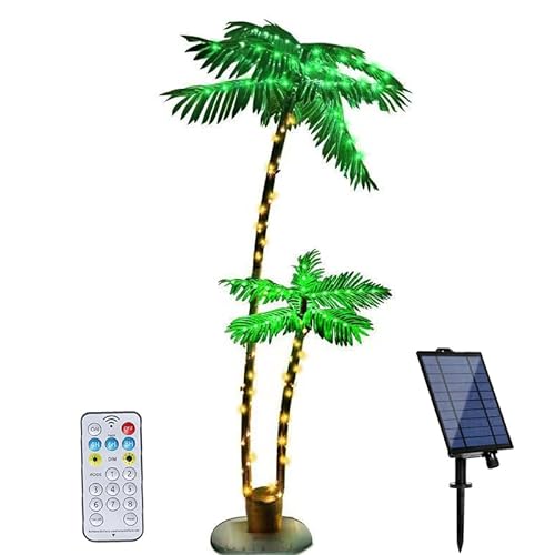Led Baum für Draußen,Solar Lichterbaum Aussen mit Fernbedienung,Künstliche Palme beleuchtet,Palmenlampe Aussen von 180 cm zur Dekoration von Garten Balkon Innen- und Außenbereich von Hawofly