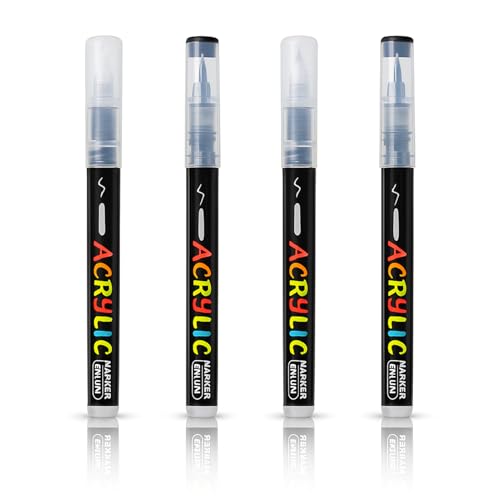4er Set Textilstifte waschmaschinenfest Weiß und Schwarz Permanente Stoffmalstifte mit Weicher Spitze 1-5mm, Textilmarker für Stoffe wie T-Shirts, Stoffbeutel, Baumwolle, DIY, Basteln, Textilfarbe von Hawpasy