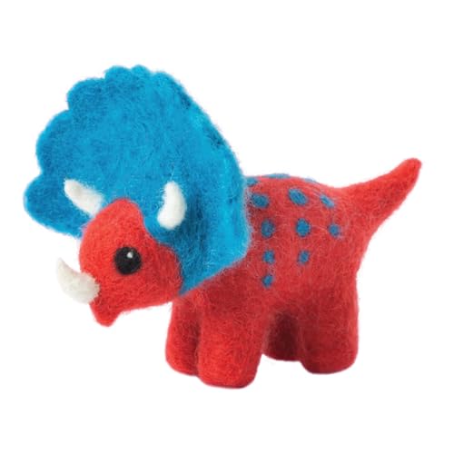 Hawthorn Handmade Triceratops Nadelfilz-Set für Erwachsene, inkl. Filzwolle, Nadeln und Anleitung (evtl. nicht in deutscher Sprache) Ideal als Geschenk für Erwachsene, ca. 11 cm lang von Hawthorn Handmade