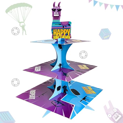 3-stöckiges Videospiel-Partyzubehör, Videospiel für Nite Cupcake-Ständer für Kinder, Jungen, Mädchen, Geburtstag, Babyparty, Spiel, Party-Dekorationen 3-stöckiges Videospiel-Partyzubehör, Videospiel für Nite Cupcake-Ständer für Kinder, Jungen, Mädchen, Geburtstag, Babyparty, Spiel, Party-Dekorationen von Haxpacal