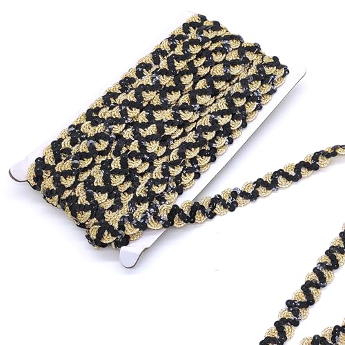 Hayaww 12 M 18 mm Wellen Glänzendes Pailletten Stoff Ribbon Trim Paillette band GlitzerPailletten Bänder Borten Pailletten band Gewebte Paillettenband für DIY Nähen Kostüme,Handwerk(Goldener Boden) Hayaww 12 M 18 mm Wellen Glänzendes Pailletten Stoff Ribbon Trim Paillette band GlitzerPailletten Bänder Borten Pailletten band Gewebte Paillettenband für DIY Nähen Kostüme,Handwerk(Goldener Boden) von Hayaww