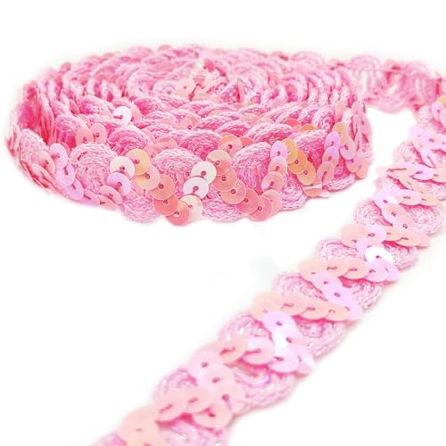 Hayaww 13m×15mm Zierband Glitzer Glänzendes Zierband Pailletten Bänder Trim Paillette Band Borten Pailletten Band Glitzer Borte Zierband Geflochten Für Diy NäHen Handwerk Kleidung Kleid Dekoration von Hayaww