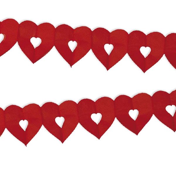 Herzgirlande in Rot, Papiergirlande aus roten Herzen, 6m, 1 Stück Herzgirlande in Rot, Papiergirlande aus roten Herzen, 6m, 1 Stück von Haza Groep B.V.