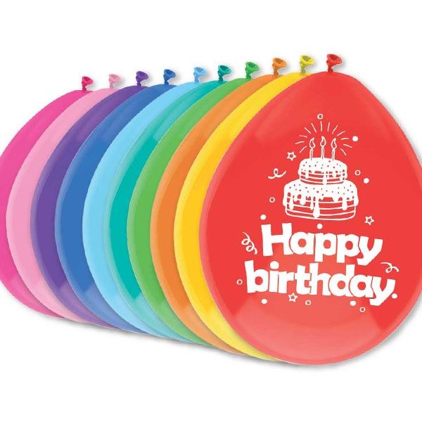 Luftballons, bedruckt mit "Happy birthday", 10 Stück von Haza Groep B.V.