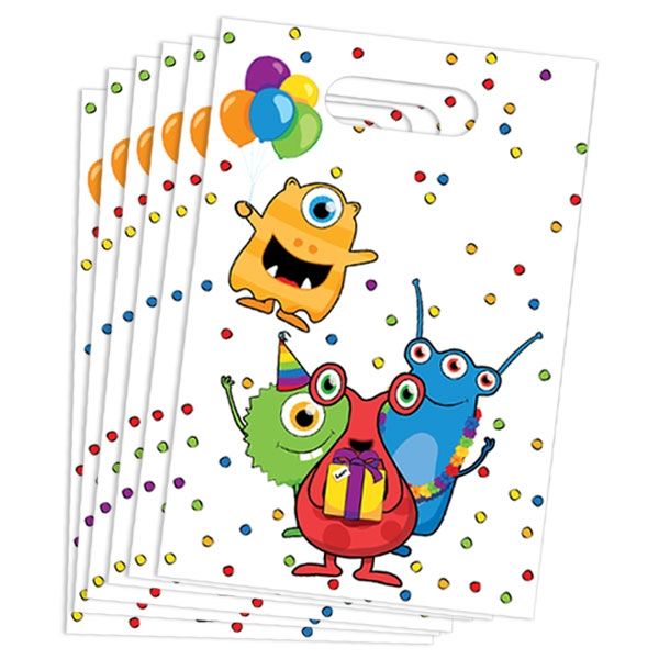 Monster Partytüten, 6 Stück, witzige Geschenktüten für Mitgebsel, Folie Monster Partytüten, 6 Stück, witzige Geschenktüten für Mitgebsel, Folie von Haza Groep B.V.