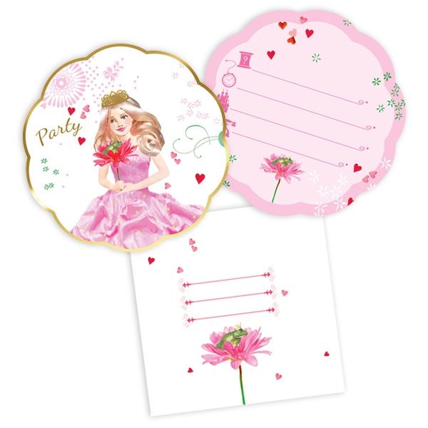 Prinzessin Einladungen, 6 Stück, für den Prinzessin Geburtstag, Pappe Prinzessin Einladungen, 6 Stück, für den Prinzessin Geburtstag, Pappe von Haza Groep B.V.