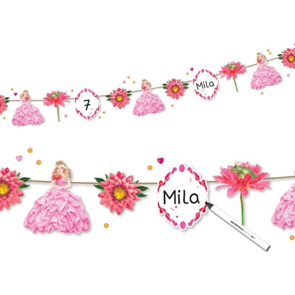 Prinzessin Girlande, 1 Stück, Pappe, Motivgirlande für Mädchen, 3,7 m Prinzessin Girlande, 1 Stück, Pappe, Motivgirlande für Mädchen, 3,7 m von Haza Groep B.V.