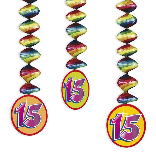Rotor-Spiralen, Zahl "15", Regenbogen-Farben, 3 Stück von Haza Groep B.V.