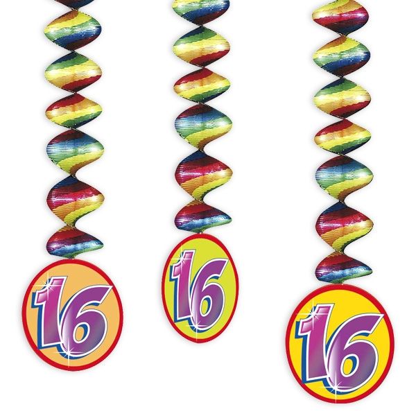 Rotor-Spiralen, Zahl "16", Regenbogen-Farben, 3 Stück von Haza Groep B.V.