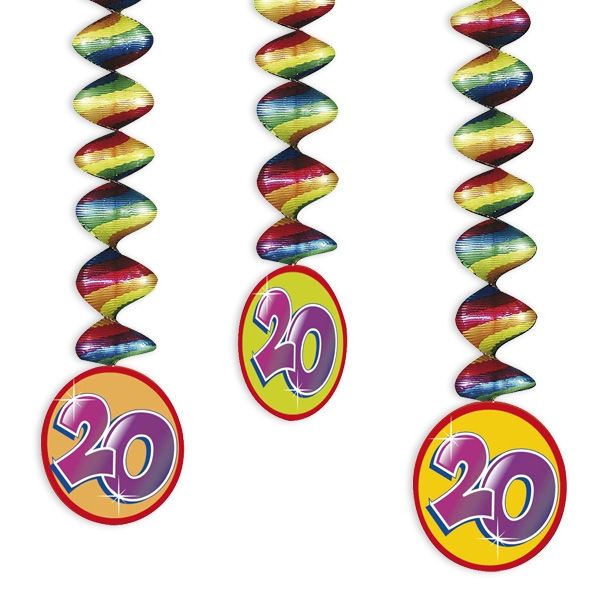 Rotor-Spiralen, Zahl "20", Regenbogen-Farben, 3 Stück Rotor-Spiralen, Zahl "20", Regenbogen-Farben, 3 Stück von Haza Groep B.V.