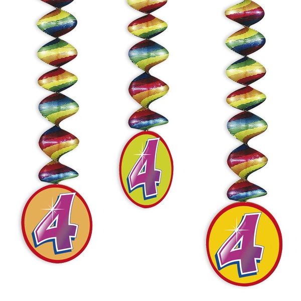 Rotor-Spiralen, Zahl "4", Regenbogen-Farben, 3 Stück von Haza Groep B.V.