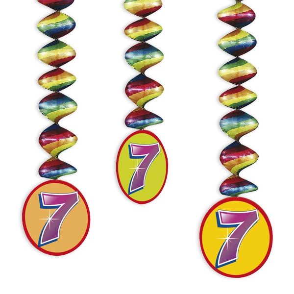 Rotor-Spiralen, Zahl "7", Regenbogen-Farben, 3 Stück von Haza Groep B.V.