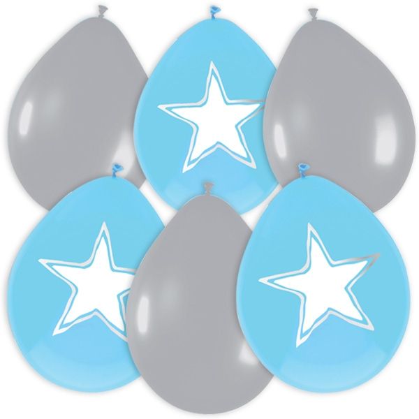 Sternballons blau/silbern, 6 Latex-Ballons, davon 3 blaue mit Stern Sternballons blau/silbern, 6 Latex-Ballons, davon 3 blaue mit Stern von Haza Groep B.V.