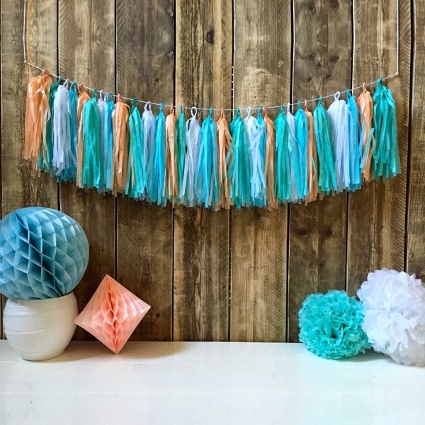 Tassel Girlande Pastellblau, blaue Quastengirlande als Raumdeko 1 Stk von Haza Groep B.V.