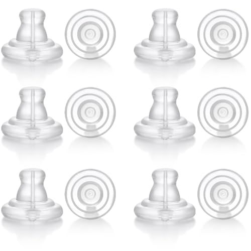 12 Stück große Silikon-Ohrring-Verschlüsse, transparente Ohrring-Verschlüsse, Ersatz für schwere Ohrstecker, hypoallergen, keine Reizung, sichere Komfortrückseite für Damen und Herren 12 Stück große Silikon-Ohrring-Verschlüsse, transparente Ohrring-Verschlüsse, Ersatz für schwere Ohrstecker, hypoallergen, keine Reizung, sichere Komfortrückseite für Damen und Herren von Hazifes