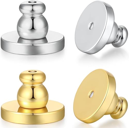 Große flache Ohrring-Verschlüsse, 18 Karat Gold, verschließbare Ohrring-Verschlüsse für Ohrstecker, hypoallergene Ohrring-Verschlüsse, sichere Ohrringstütze, Weiß und Gold, 4 Stück Große flache Ohrring-Verschlüsse, 18 Karat Gold, verschließbare Ohrring-Verschlüsse für Ohrstecker, hypoallergene Ohrring-Verschlüsse, sichere Ohrringstütze, Weiß und Gold, 4 Stück von Hazifes