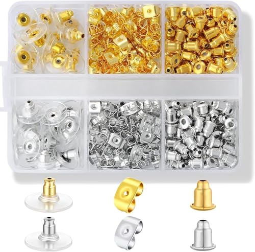 Ohrring-Verschlüsse für Ohrstecker/Ohrhänger/schwere Ohrringe, 170 Stück, transparente Metallverschlüsse, hypoallergene Rückseite, Kupplungsstopper-Set für Fischhaken-Ohrstecker, 6 Stile Ohrring-Verschlüsse für Ohrstecker/Ohrhänger/schwere Ohrringe, 170 Stück, transparente Metallverschlüsse, hypoallergene Rückseite, Kupplungsstopper-Set für Fischhaken-Ohrstecker, 6 Stile von Hazifes