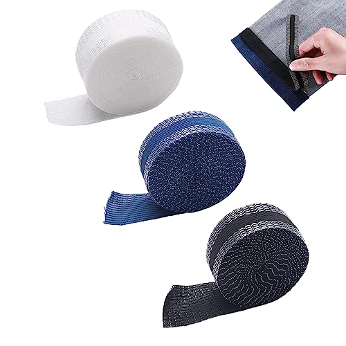 Hazrcvr Bügelsaumband 3 Stück Hosen Stoffband Kleidung Aufbügeln Saumband Delbstklebend Bügelsaumband für Vorhänge Schwarz, Weiß, Blau Hazrcvr Bügelsaumband 3 Stück Hosen Stoffband Kleidung Aufbügeln Saumband Delbstklebend Bügelsaumband für Vorhänge Schwarz, Weiß, Blau von Hazrcvr
