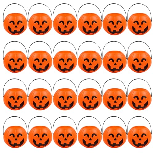 24 pcs Kunststoffkürbiskömer 2, 8 Zoll Mini Halloween Candy Cork mit Griff für Trick oder Lecker 24 pcs Kunststoffkürbiskömer 2, 8 Zoll Mini Halloween Candy Cork mit Griff für Trick oder Lecker von Hbbgdiy